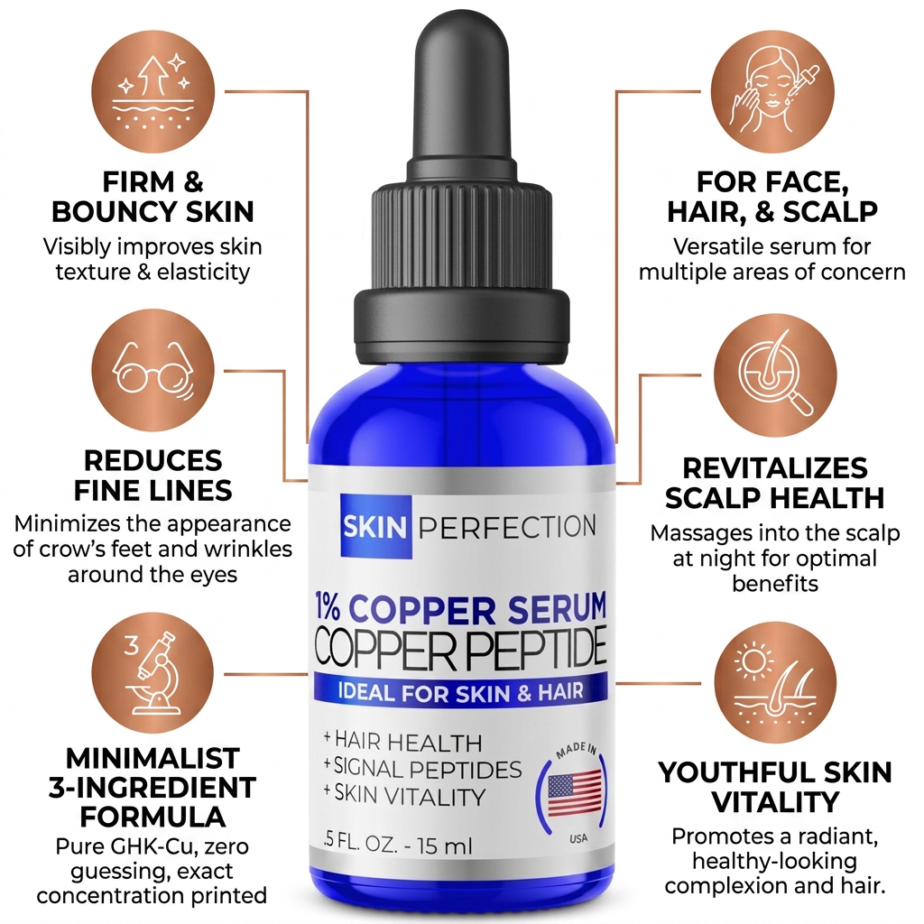 GHK-Cu Copper Peptide Serum - Firming, Plumping, Restorative