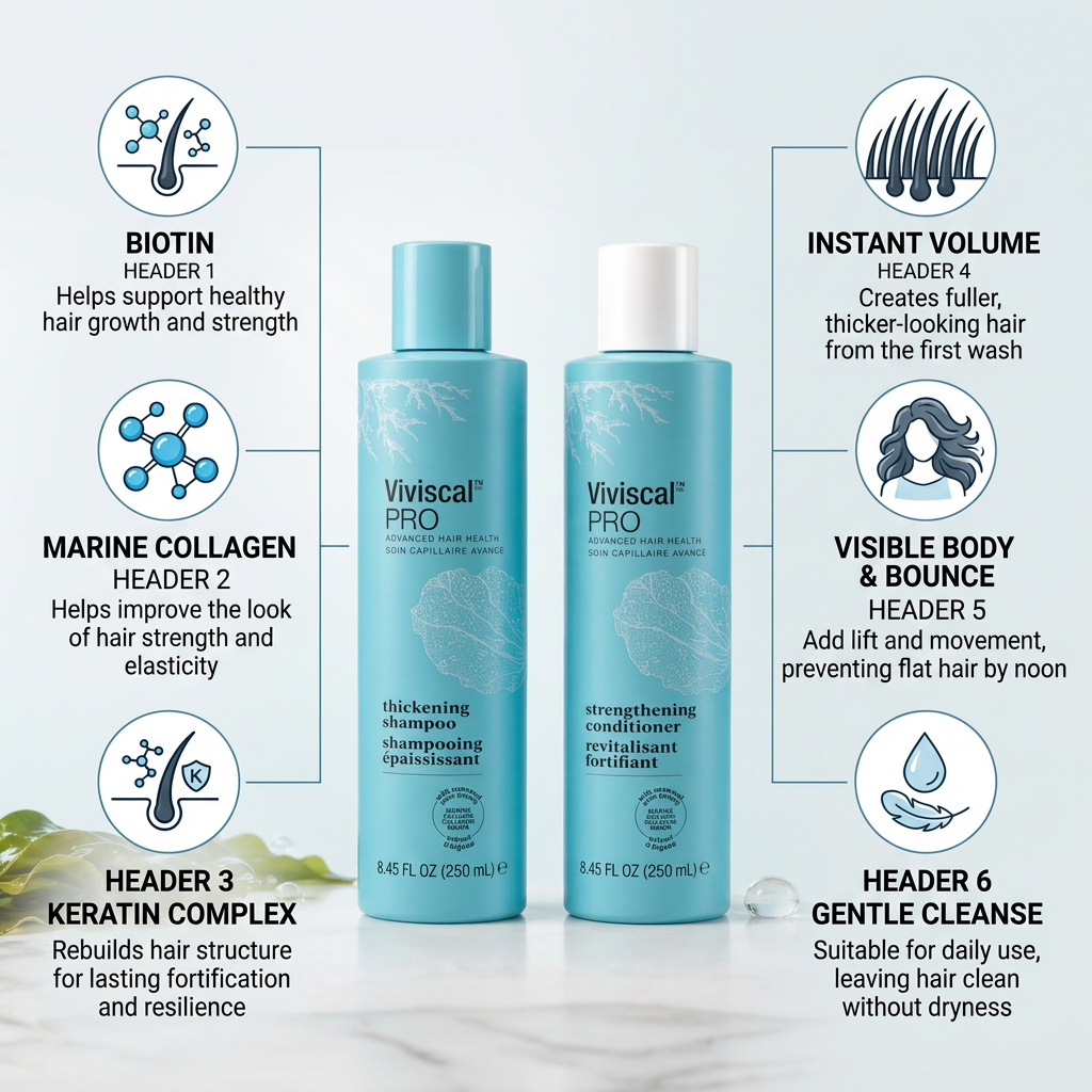Viviscal PRO Thickening Shampoo & Conditioner - Fuller, Stronger, Confidence-Restoring