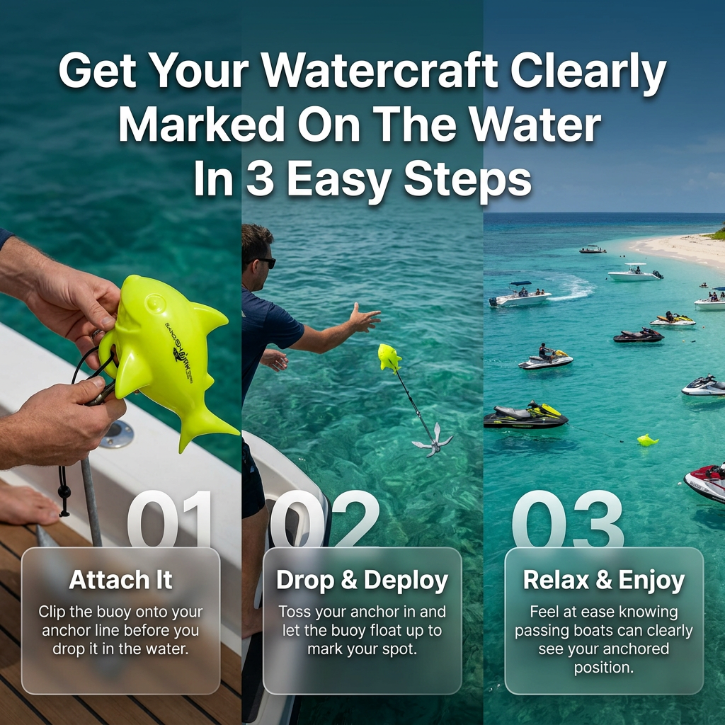 Shark-Shaped Floating Anchor Marker Buoy - Visible, Tough, Easy-to-Deploy