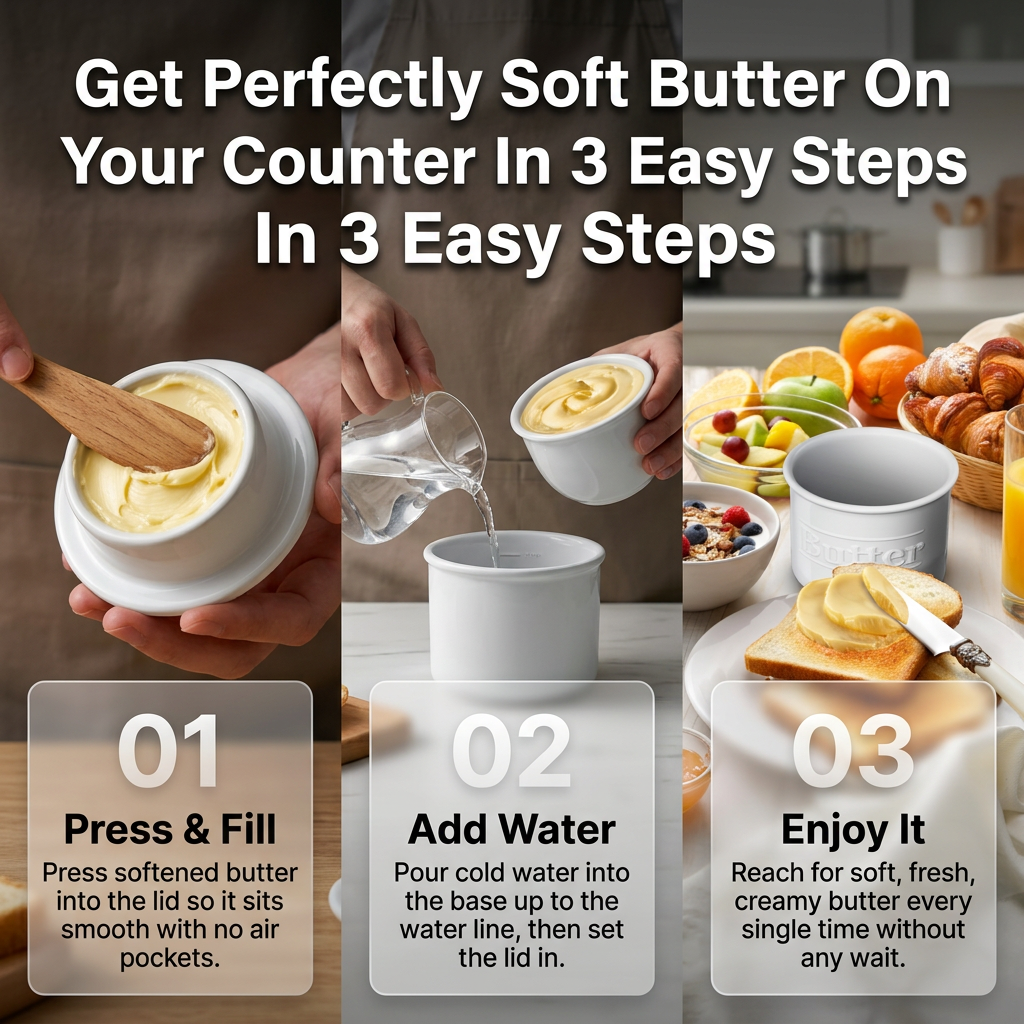 Benicci Butter Crock - Spreadable, Fresh-Keeping, Beautiful