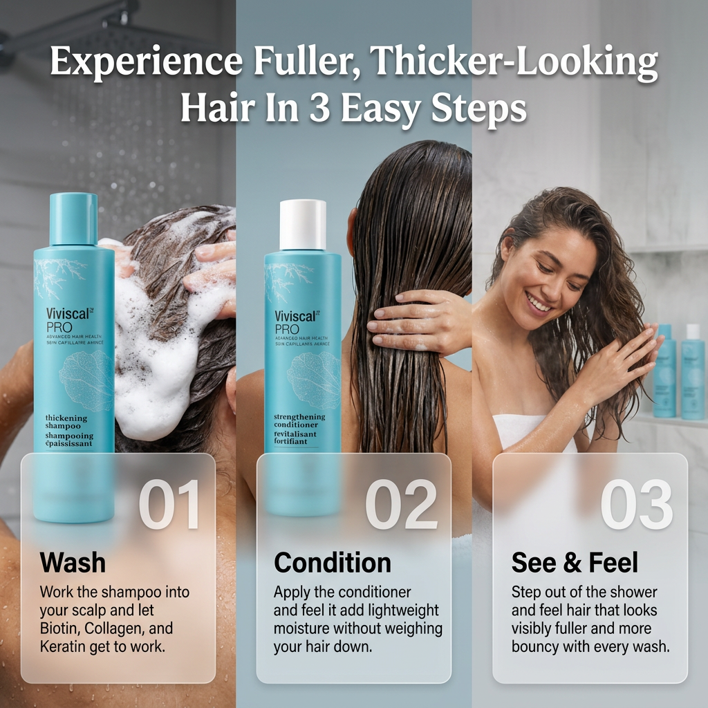 Viviscal PRO Thickening Shampoo & Conditioner - Fuller, Stronger, Confidence-Restoring
